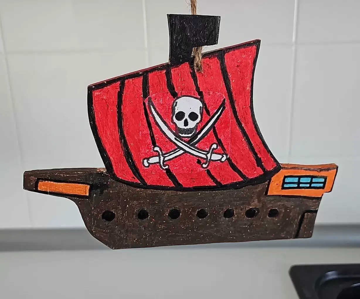 Selbst gebautes Piratenschiff Kindergeburtstag Köln